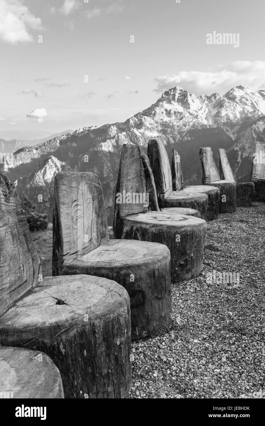 Le sedie degli dèi per sale riunioni in montagna Foto Stock