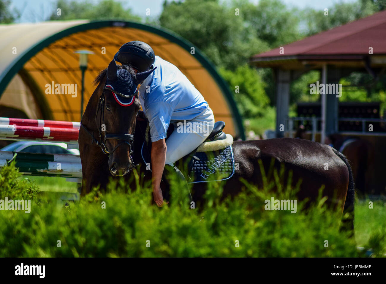 Bozhurishte equestre, Sofia, Bulgaria, Generale Krum Lekarski complesso di equitazione Foto Stock