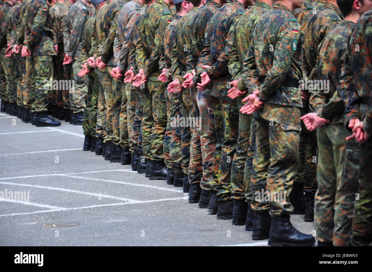 Le forze armate, azienda, soldato, appello, vista posteriore, Foto Stock