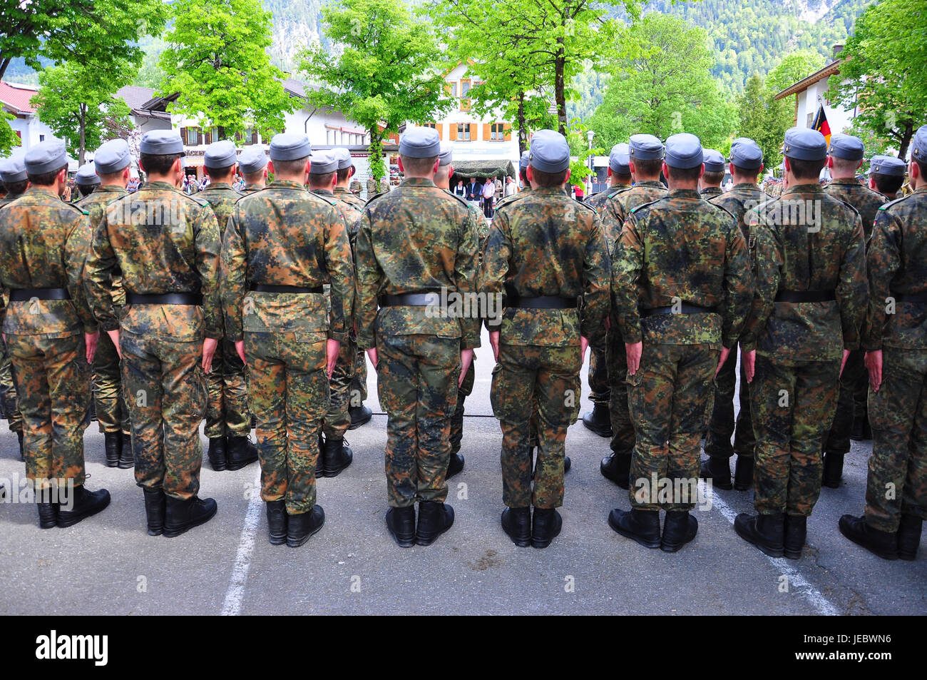 Le forze armate, azienda, soldato, appello, vista posteriore, Foto Stock