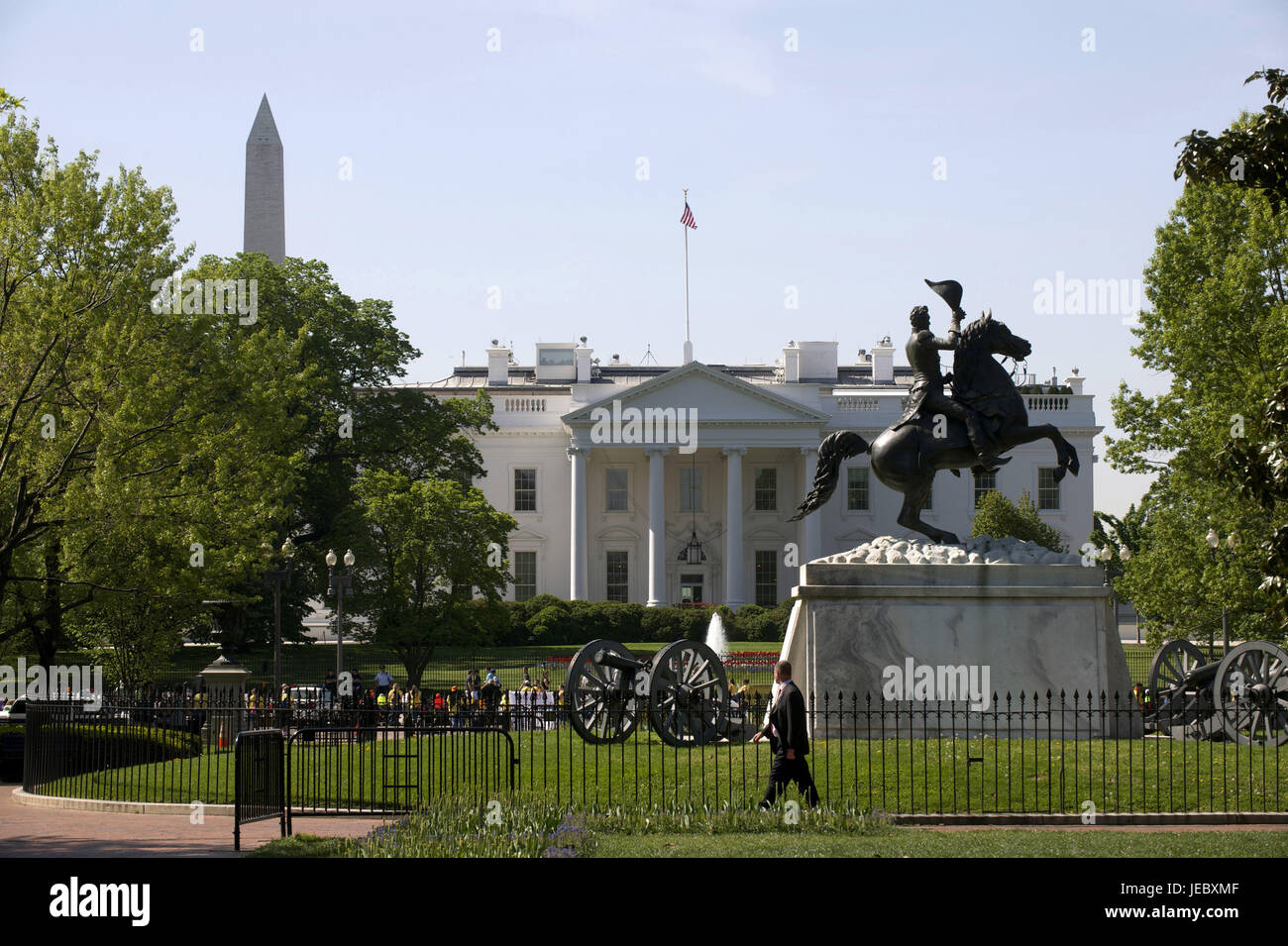 Stati Uniti, America, Washington D.C, cui presidenti Andrew Jackson statua davanti alla casa bianca, Foto Stock Stati Uniti, America, Washington D.C, cui presidenti Andrew Jackson statua davanti alla casa bianca, Foto Stock