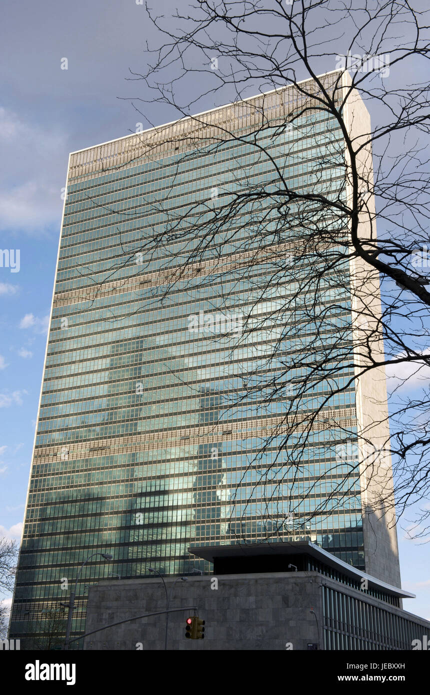 Stati Uniti, America, New York Manhattan, edificio delle Nazioni Unite, Foto Stock