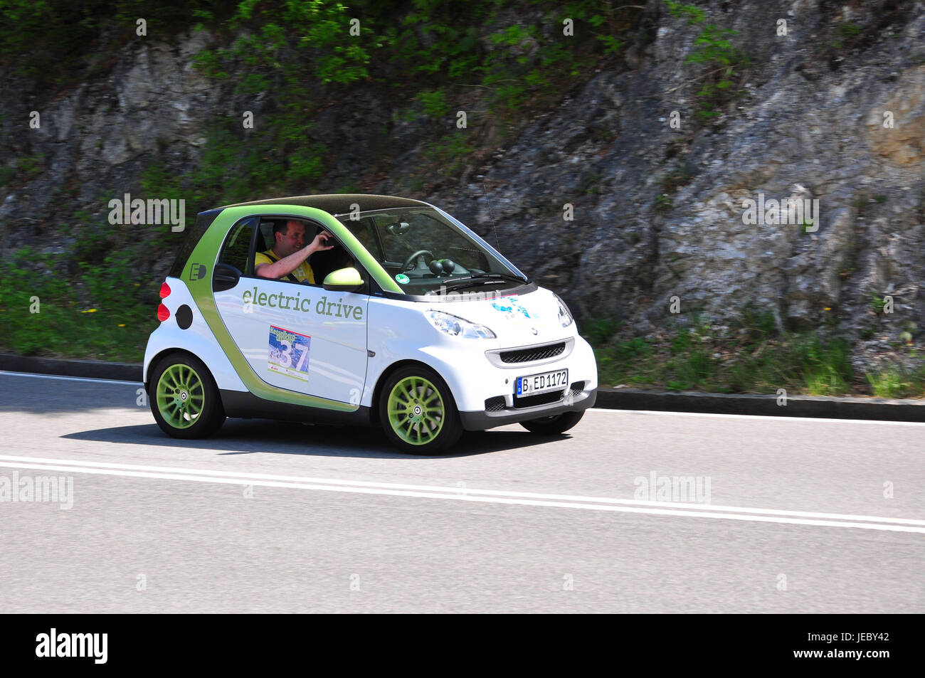 In Germania, in Baviera, caldaia, MONTAGNA E-mobile, car racing, razze di montagna, Foto Stock