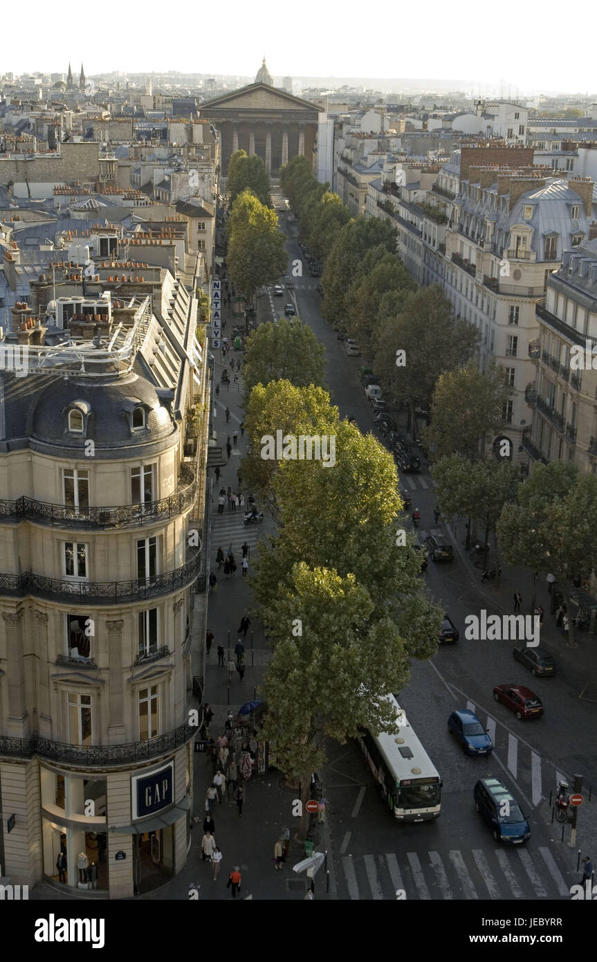 Francia, Parigi, vista città, Rue Tronchet, chiesa "la Madeleine', Foto Stock