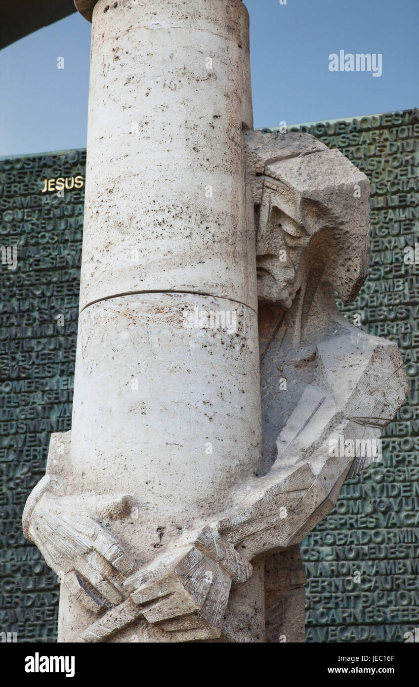 Spagna, Barcellona, Sagrada Familia pilastro, statua, Flagellazione di Cristo, Foto Stock Spagna, Barcellona, Sagrada Familia pilastro, statua, Flagellazione di Cristo, Foto Stock