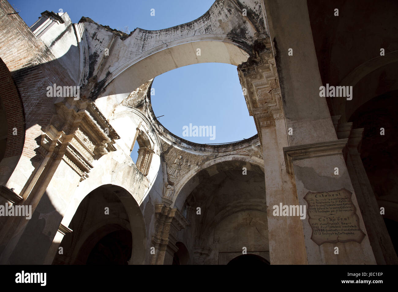 Guatemala Antigua Guatemala, cattedrale, ruderi, alcuna proprietà di rilascio, Foto Stock