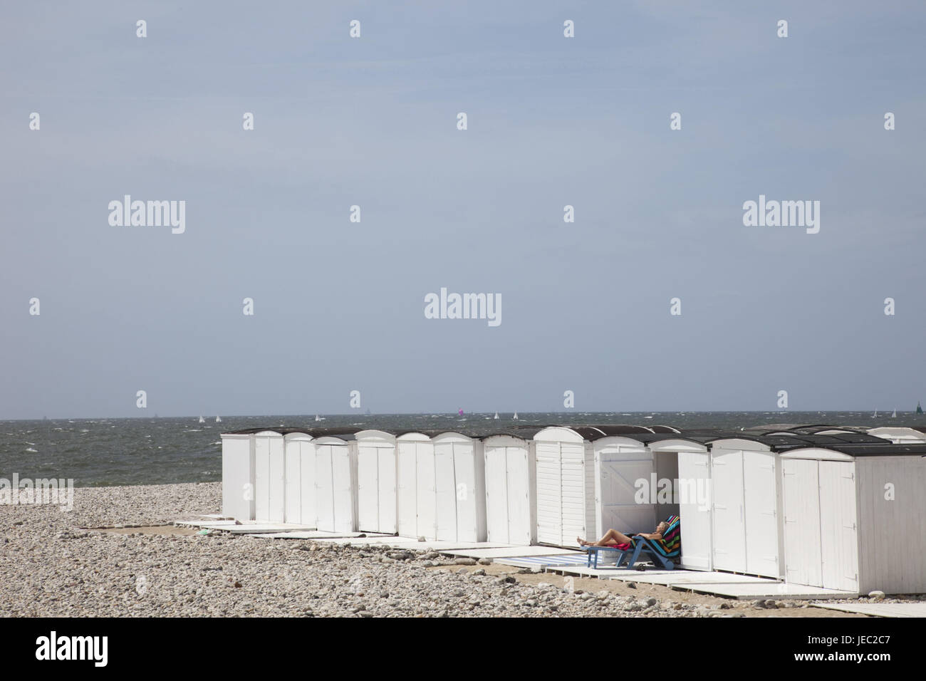 Francia, Normandia, Le Havre, spiaggia acciaierie, Foto Stock