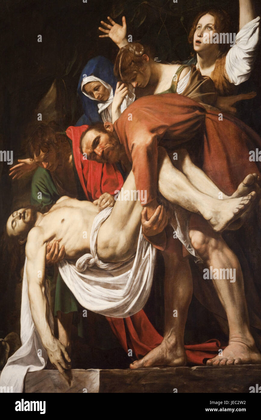 Italia, Roma, VATICANO Vaticano grandi musei, foto gallery, la discesa dalla Croce di Cristo von Caravaggio, Foto Stock