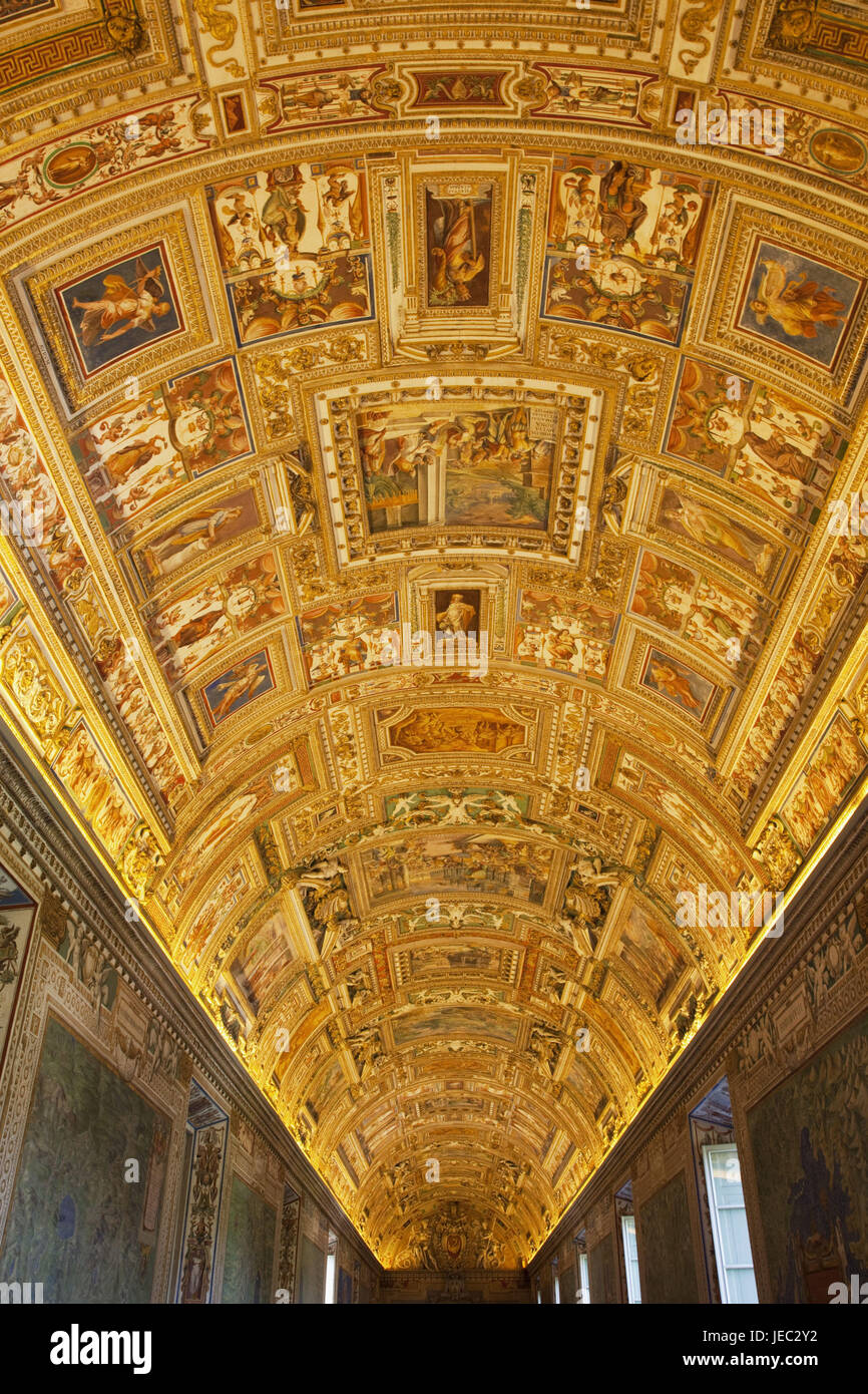 Italia, Roma, VATICANO Vaticano grandi musei, i cappucci della galleria delle carte geografiche, Foto Stock