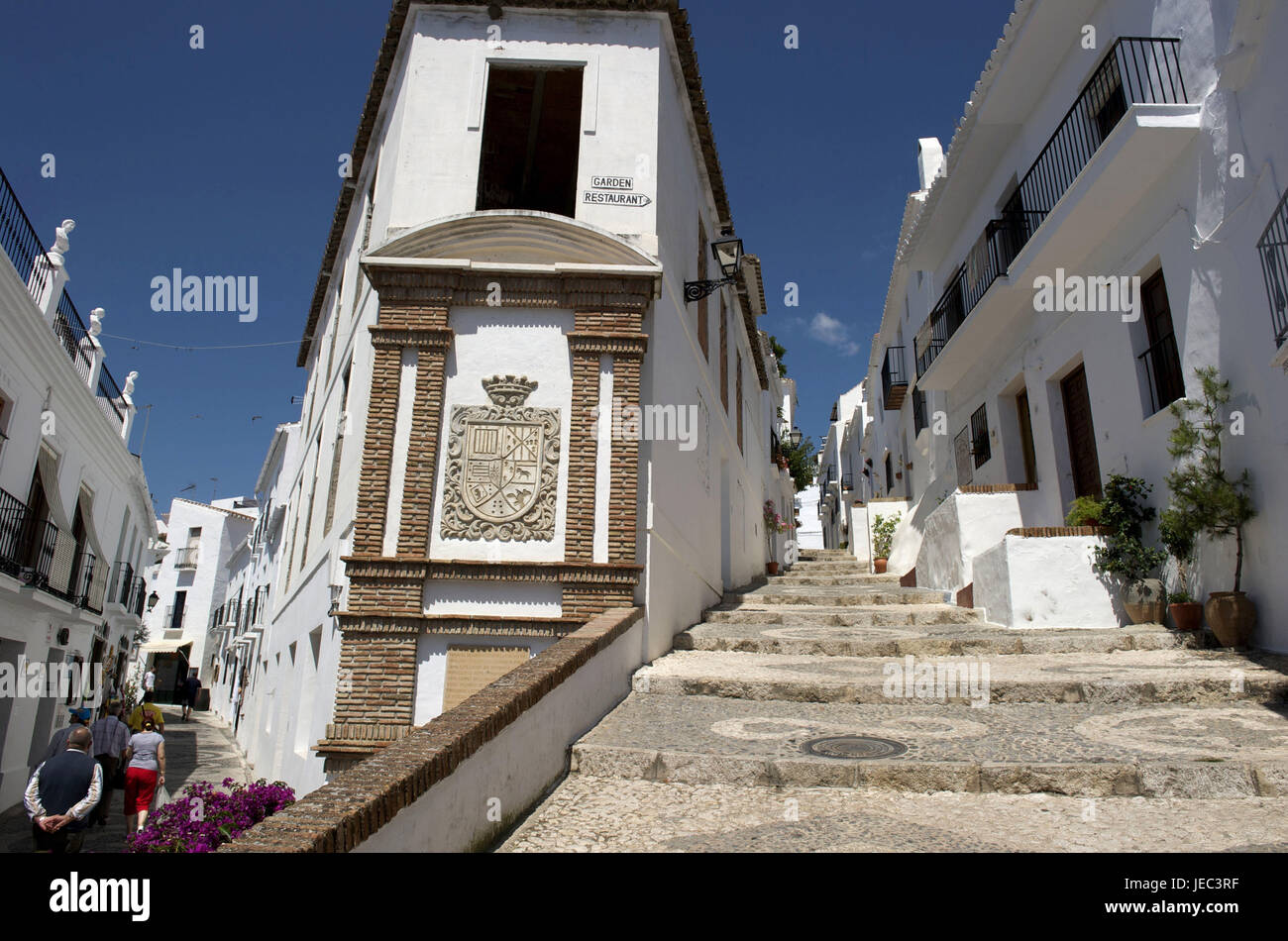 Spagna, Andalusia, Costa del Sol, Frigiliana, case bianche, Foto Stock
