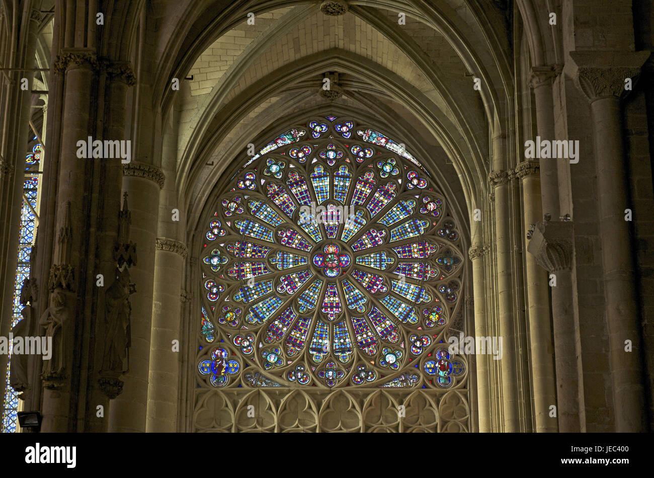 Francia, regione Aude, Carcassonne, chiesa di Saint Nazaire, la pittura del vetro, Foto Stock