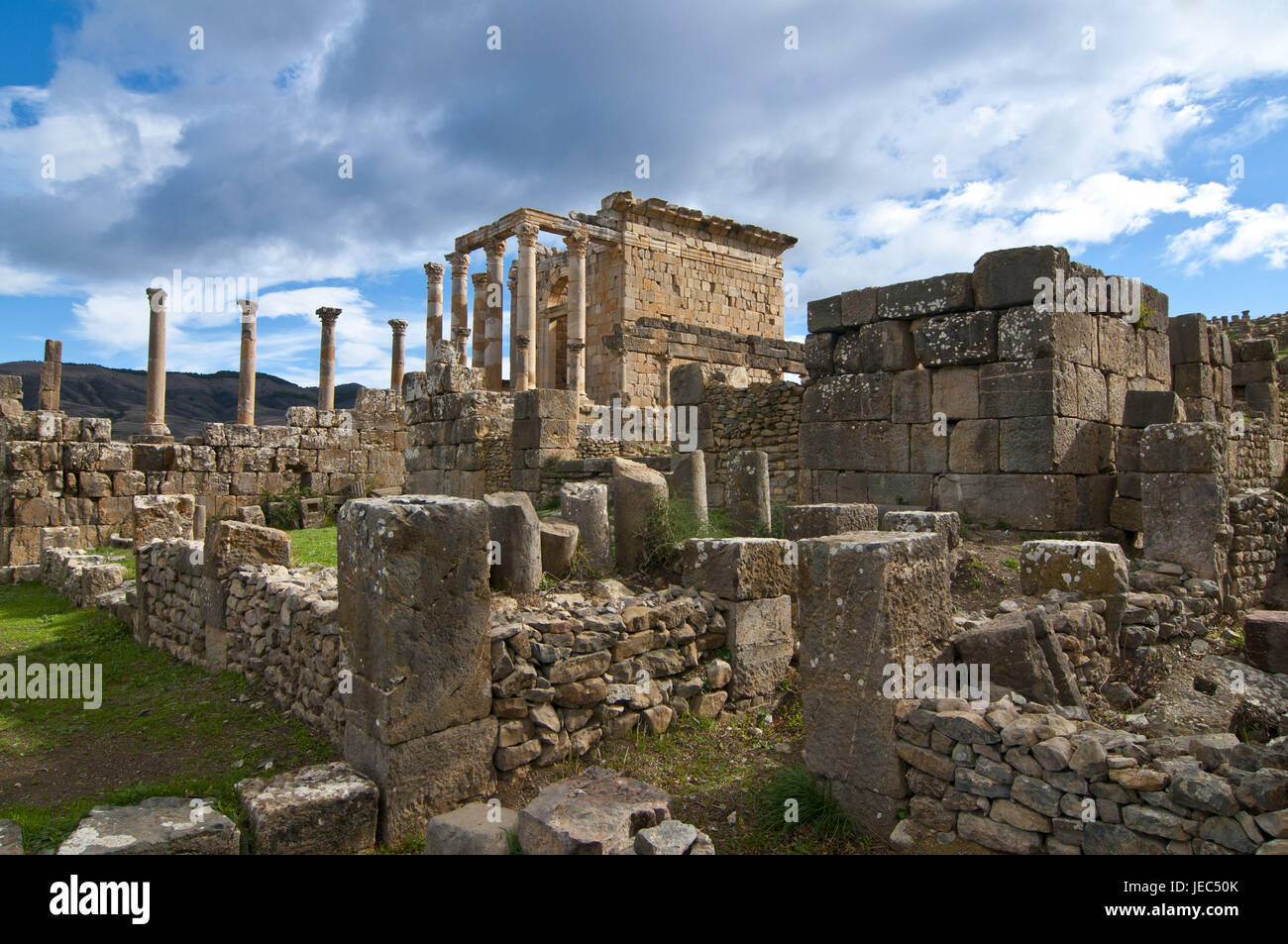 Le rovine Romane di Djémila, UNESCO-patrimonio culturale mondiale, Algeria, Africa Foto Stock