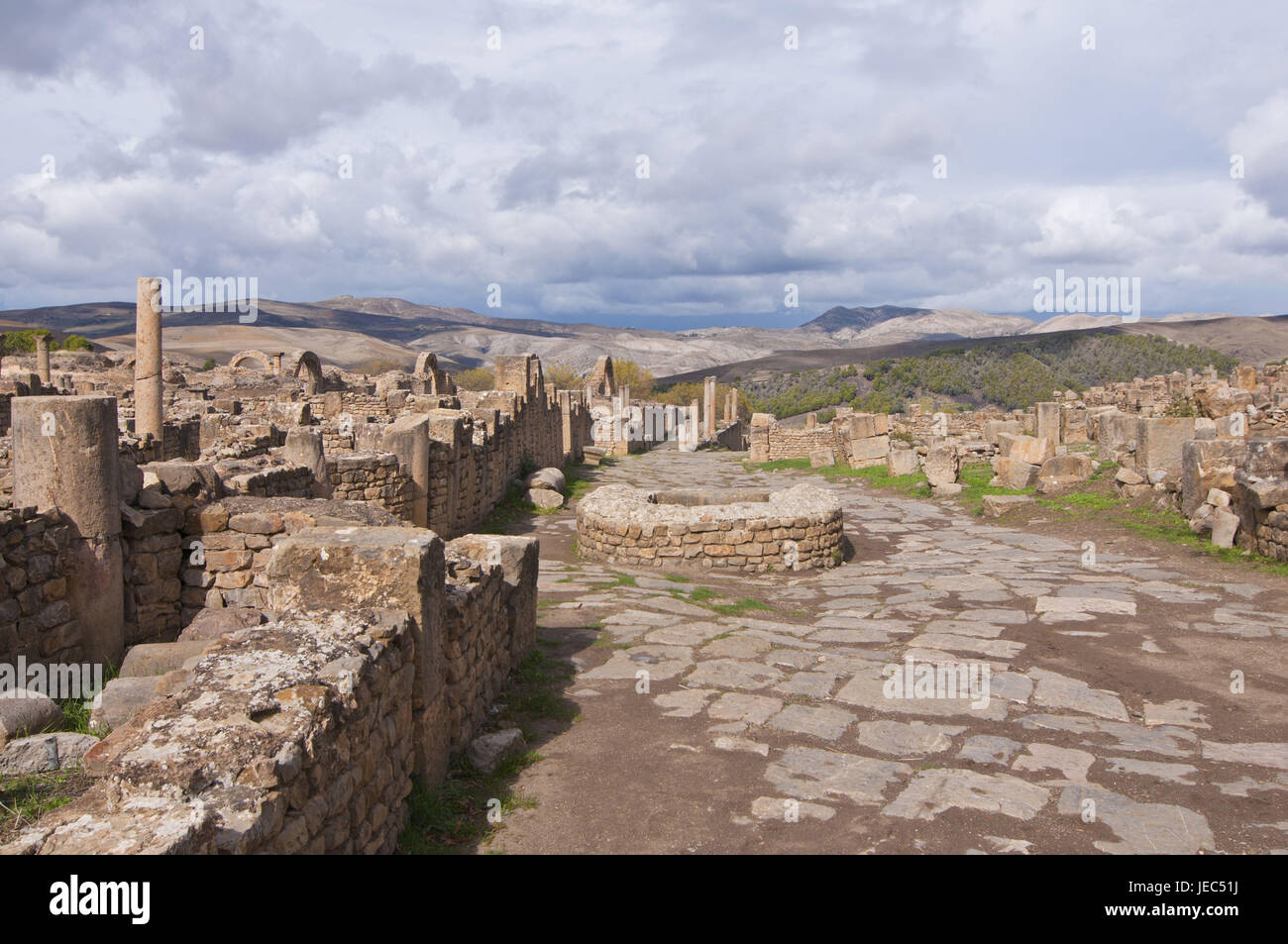 Le rovine Romane di Djémila, UNESCO-patrimonio culturale mondiale, Algeria, Africa Foto Stock
