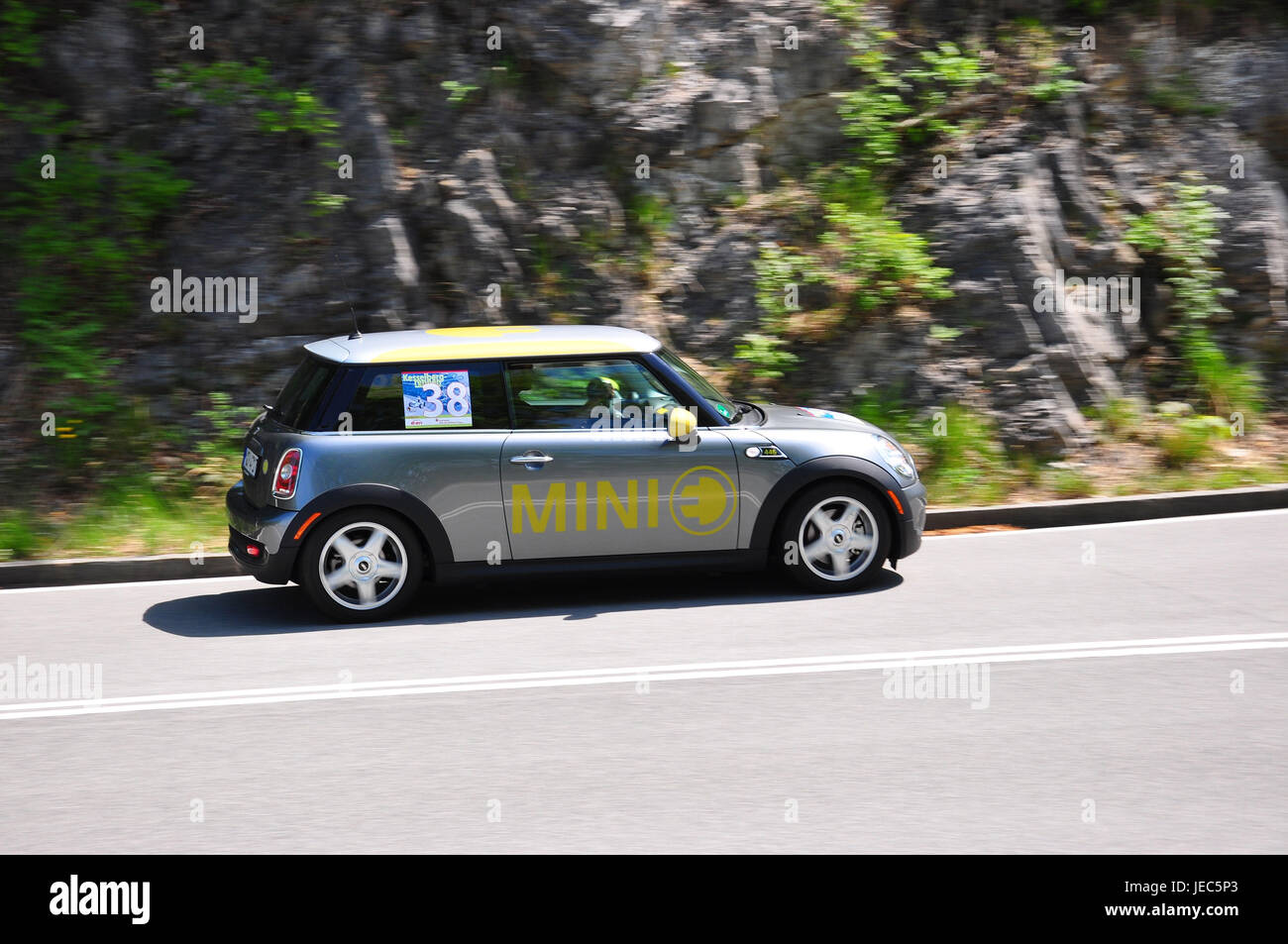 In Germania, in Baviera, caldaia, MONTAGNA E-mobile, car racing, razze di montagna, Foto Stock