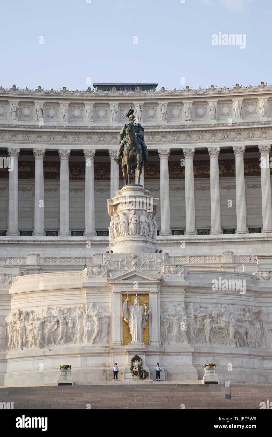 Italia, Roma, statua equestre di Vittorio Emanuele II, Foto Stock