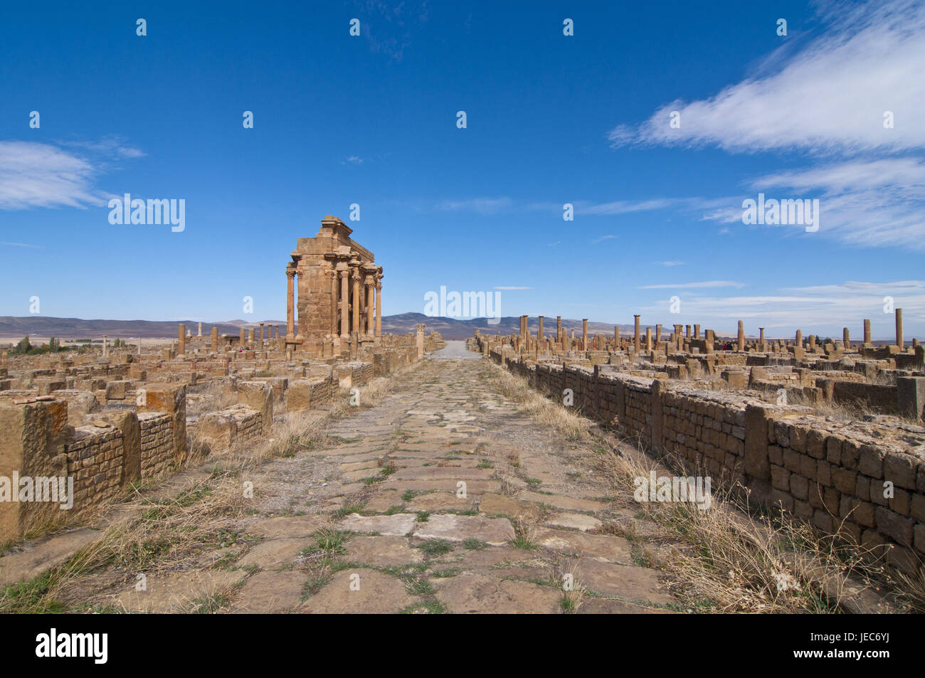 UNESCO-patrimonio culturale mondiale, le rovine Romane di Timgad, Algeria, Africa Foto Stock