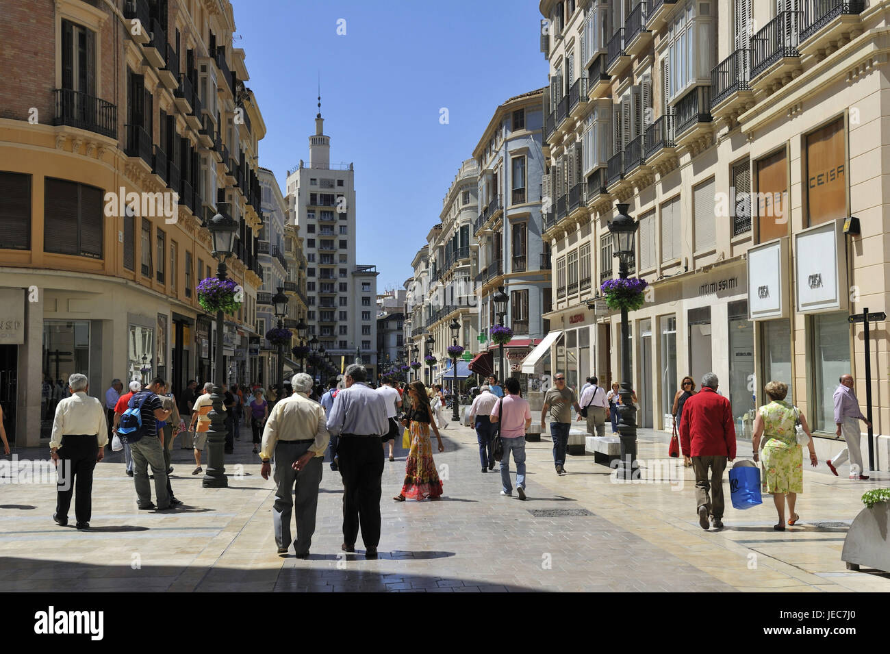 Spagna, Malaga, area pedonale Marques de Larios, Foto Stock