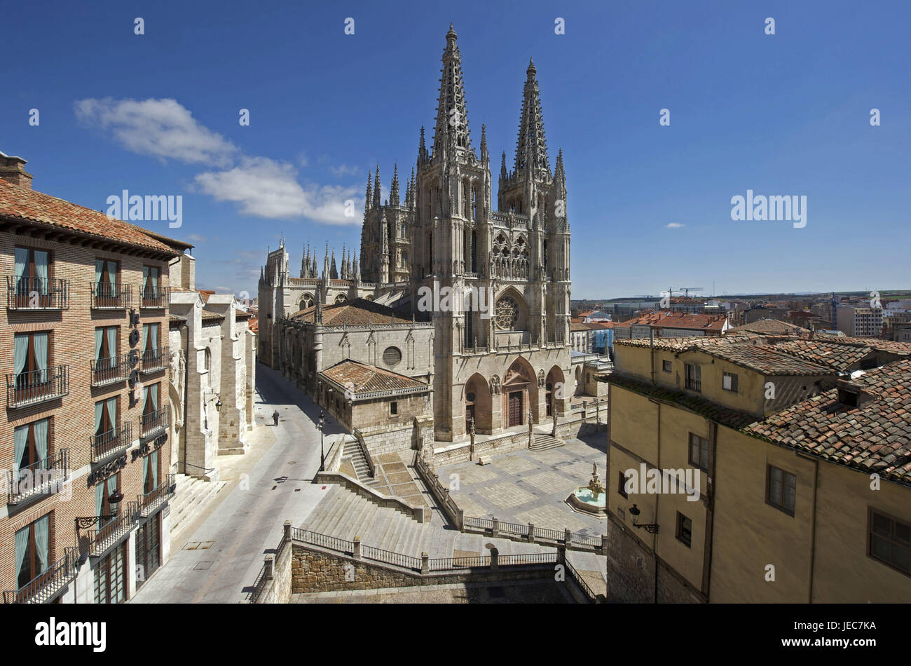 Spagna, Castiglia e Leon, Burgos, la cattedrale e Plaza de Santa Maria, Foto Stock