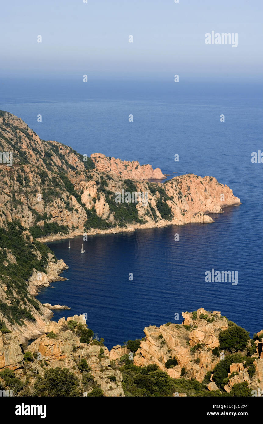 Francia, Corsica, Les Calanches, mare, bay, stivali, Foto Stock