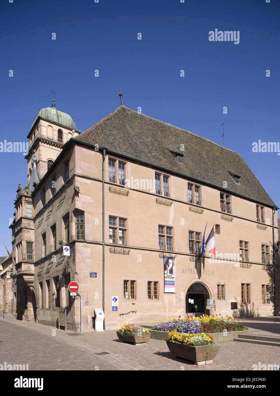 Francia, Alsazia, Kaysersberg, municipio Foto Stock
