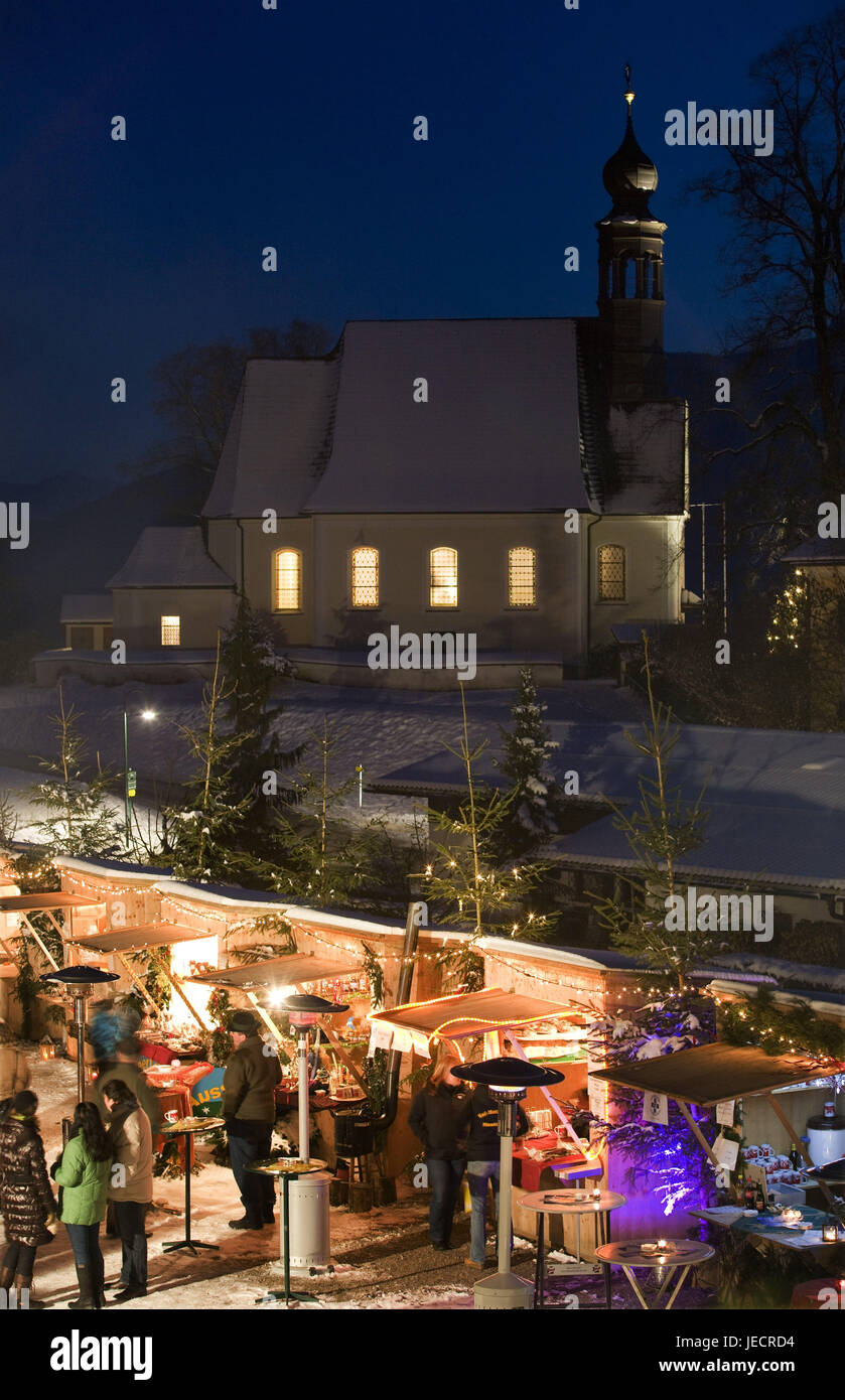 Austria, camera di sale di proprietà, lago lunare, Fiera di Natale, in serata, Foto Stock