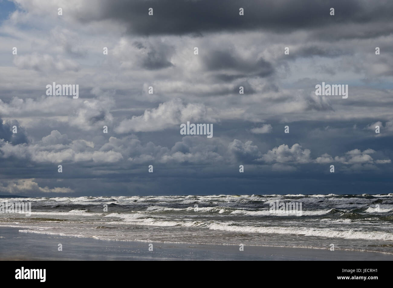 La Lituania, il Mar Baltico, costa, turbolenta atmosfera, Foto Stock