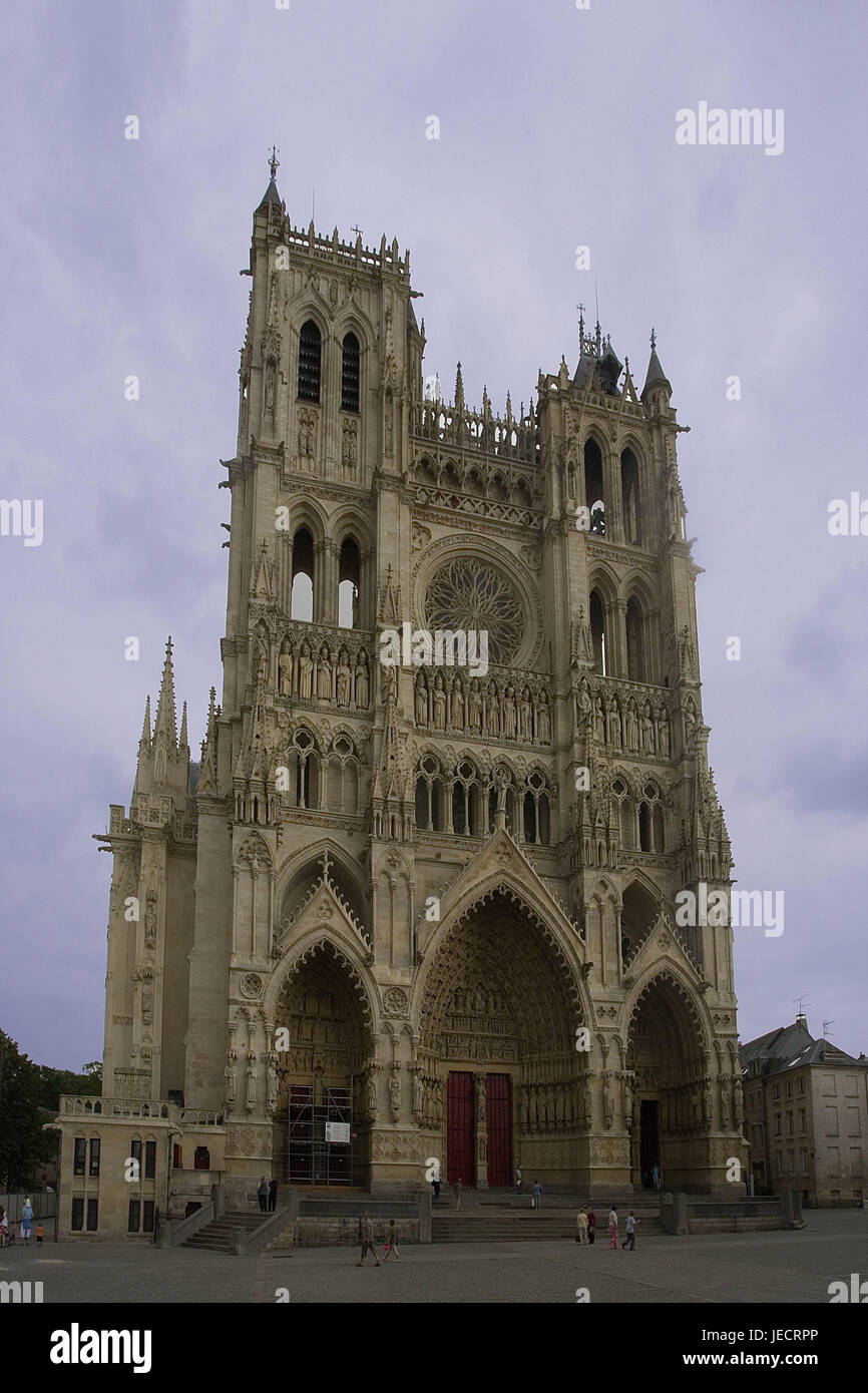 Francia Piccardia, Amiens, Cattedrale Notre Dama, nel 1220-1288, nel nord della Francia, basilica, chiesa, struttura, architettura, luogo di interesse storico, UNESCO-patrimonio culturale mondiale, icona, la fede, la religione, il cristianesimo, spiritualità, Foto Stock