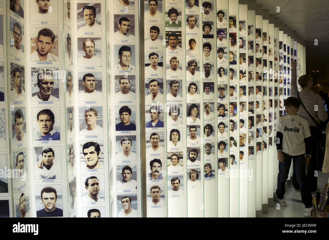Spagna, Madrid e Stadio Santiago Bernabeu Real Madrid museo, foto, a parete Foto Stock