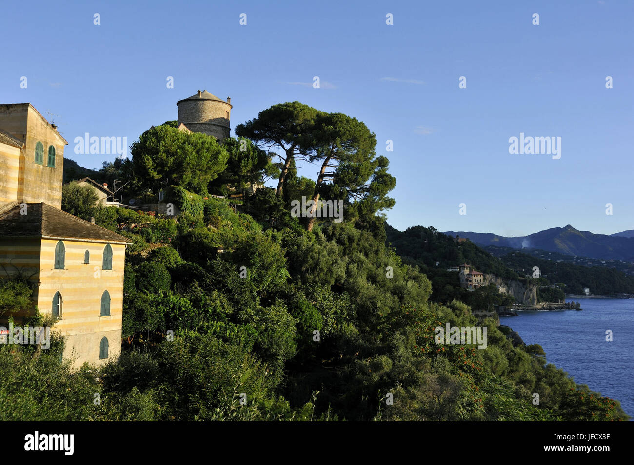 In Italia, la Liguria, Riviera Tu il Levante, Portofino, vista al mare, Foto Stock