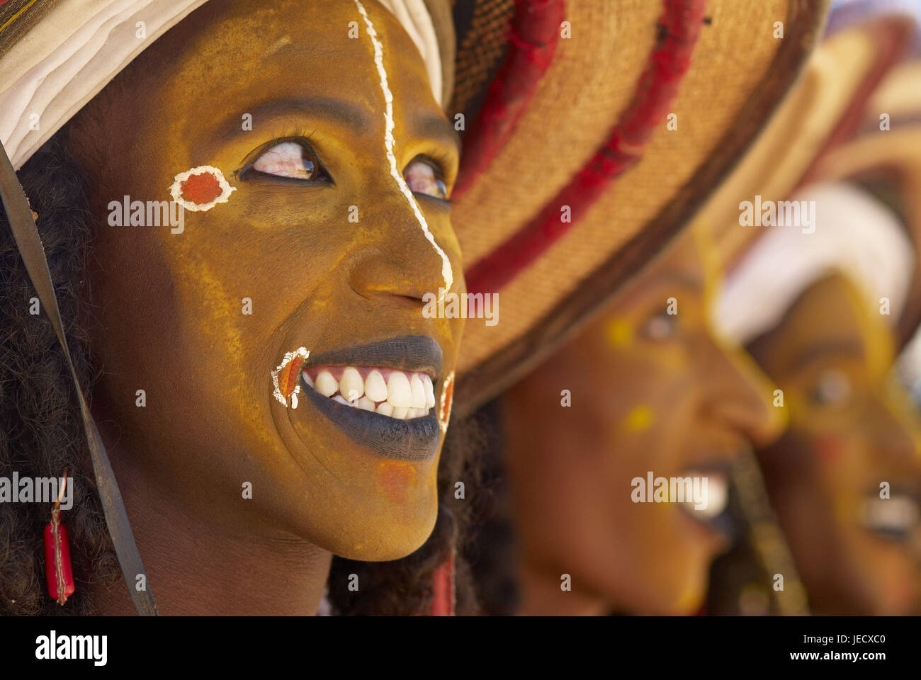 Africa, Niger, Gerewol festival, gruppo di uomini, Foto Stock