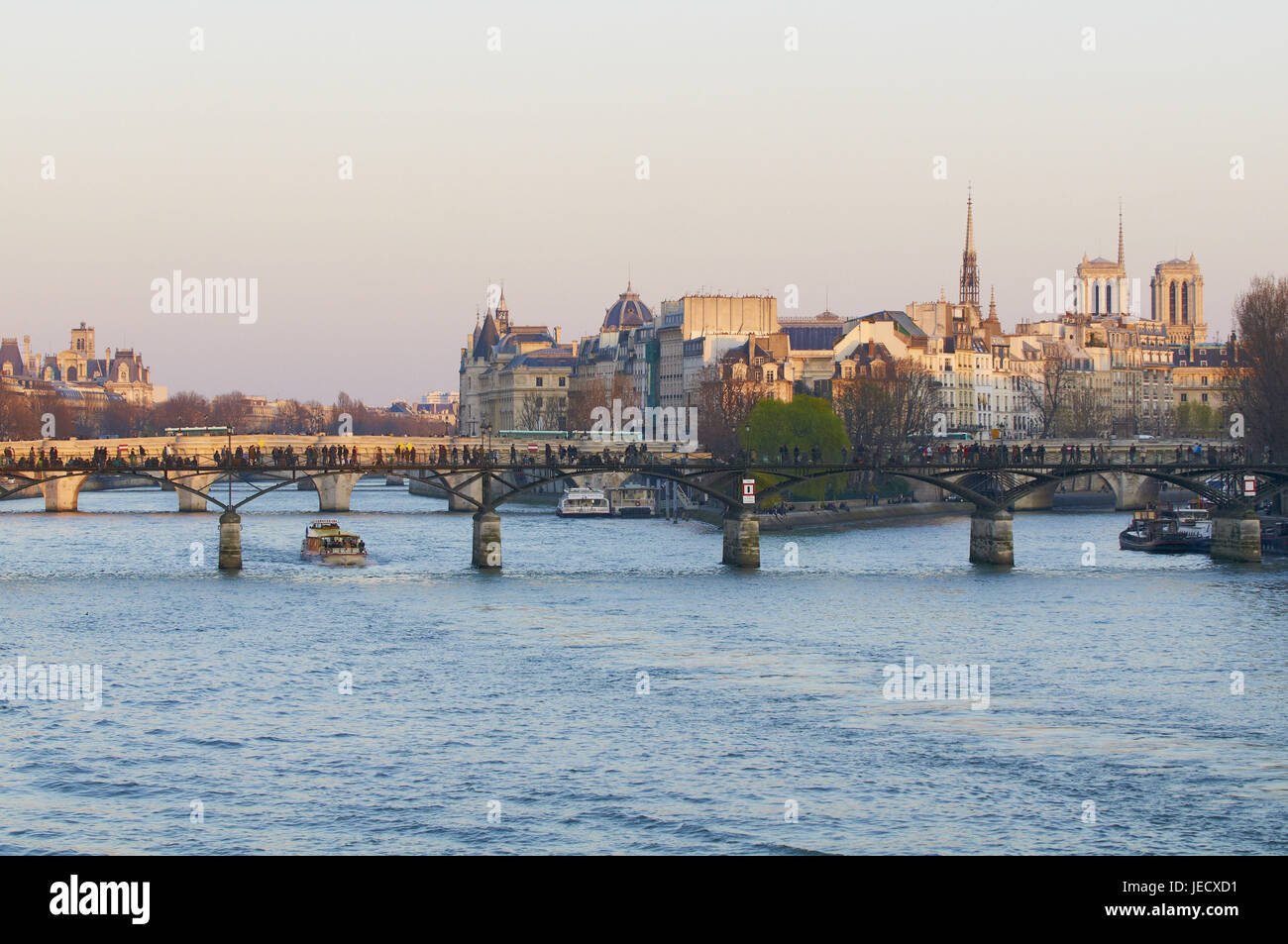 Francia, Parigi, Pont del Beaux Arts, Seinebrücke, Foto Stock