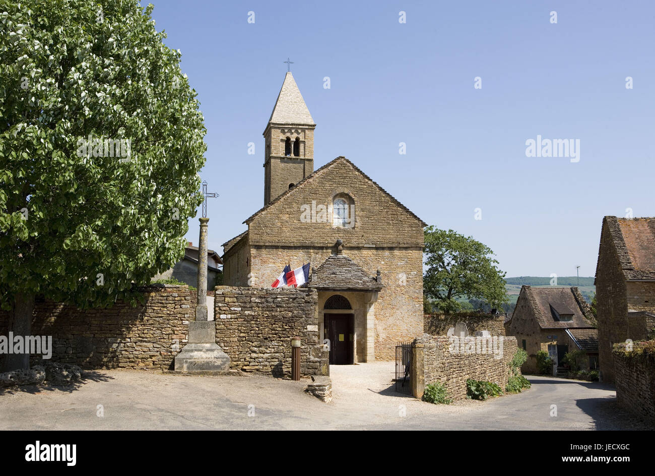 Francia, Bourgogne, Dipartimento Saône-et-Loire, Taize, romanica chiesa del paese, Foto Stock