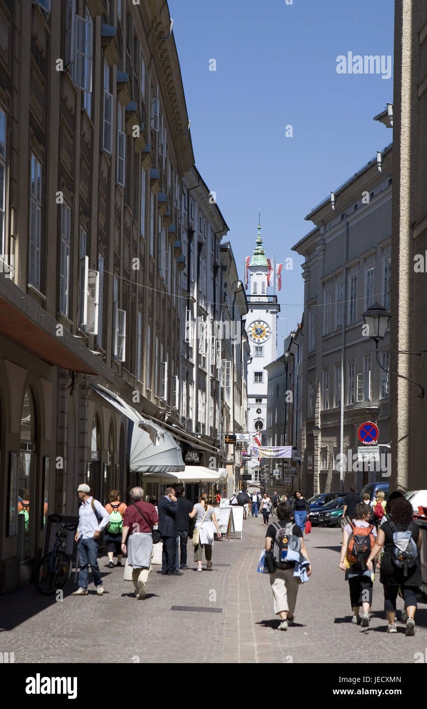 Austria, Salisburgo, townscape, Città Vecchia, vittoria bocca Haffner lane, passante, Foto Stock