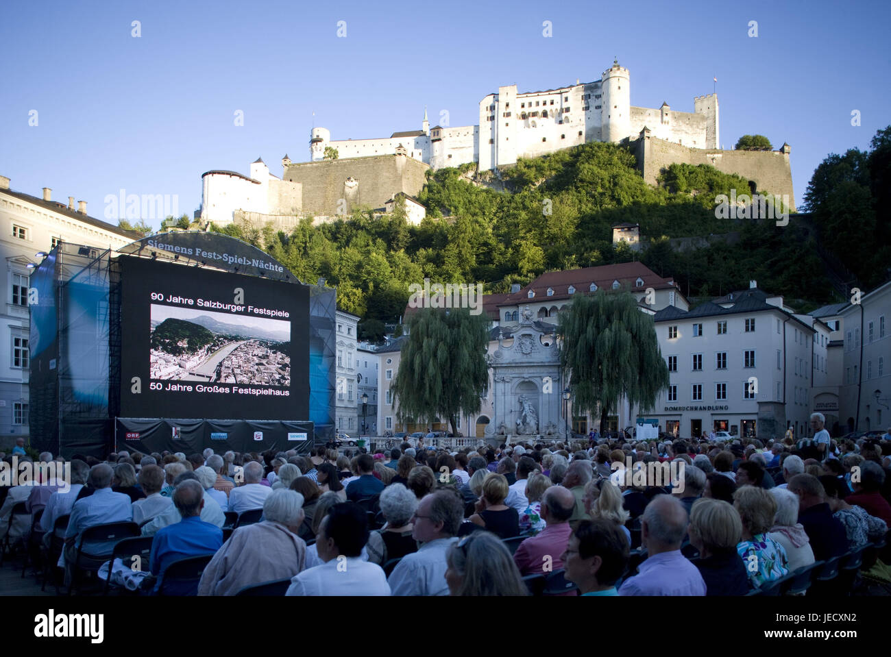 Austria, Salisburgo, capitolo square, il festival di Salisburgo, open air theatre, Foto Stock Austria, Salisburgo, capitolo square, il festival di Salisburgo, open air theatre, Foto Stock