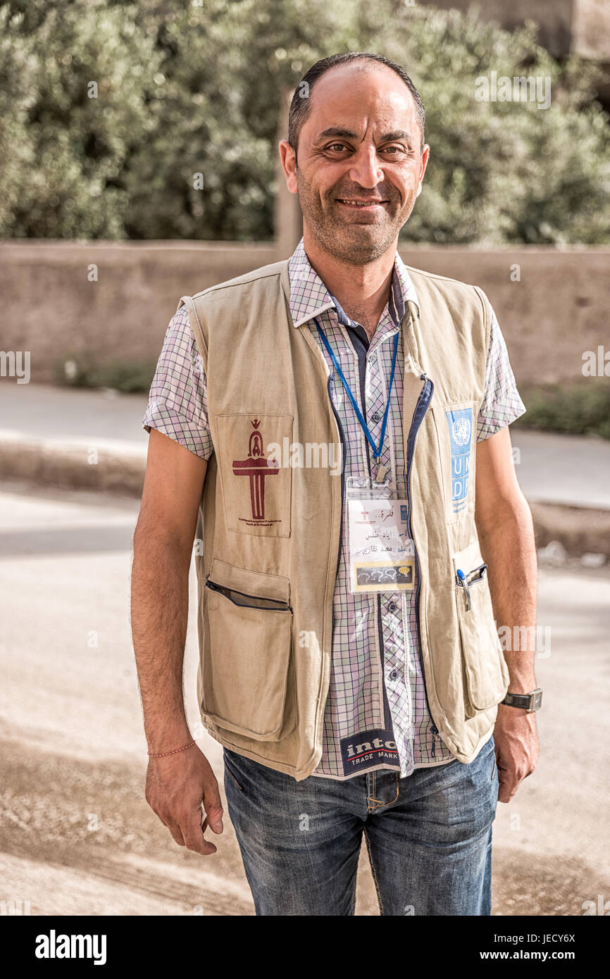 Fiera del volontariato per il National evangelica della Chiesa Presbiteriana di Hasakah e delle Nazioni Unite per lo sviluppo delle persone in Hasakah, Siria. Foto Stock