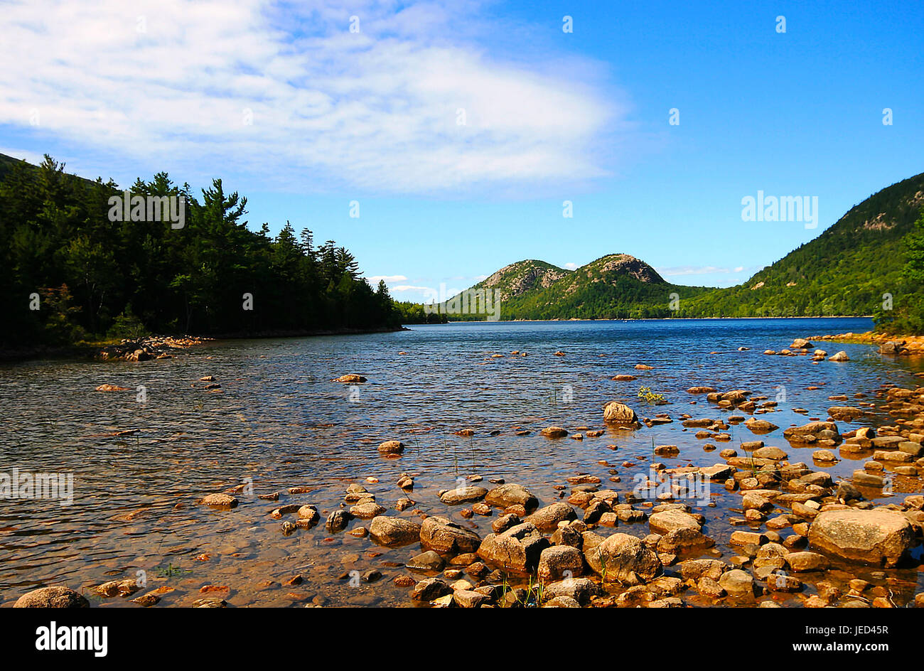 Le acque poco profonde a Acadia NP, Maine Foto Stock