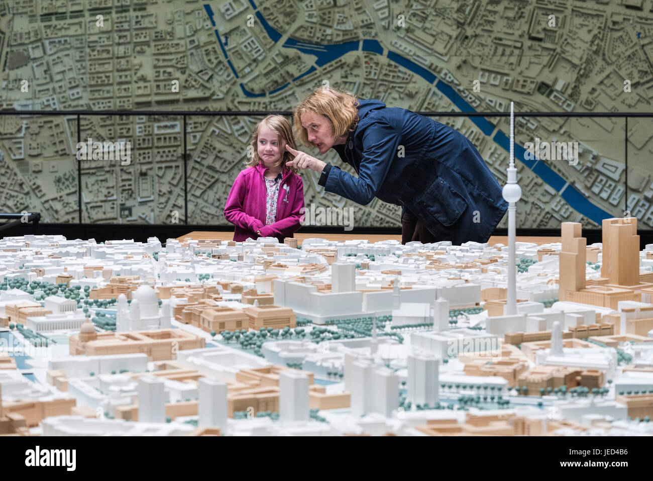 Berlino. Germania. Berliner Statdmodelle, modelli di Berlin city center presso il Senato del Dipartimento per lo sviluppo urbano e l'alloggiamento. Modello in scala di 1:500 Foto Stock