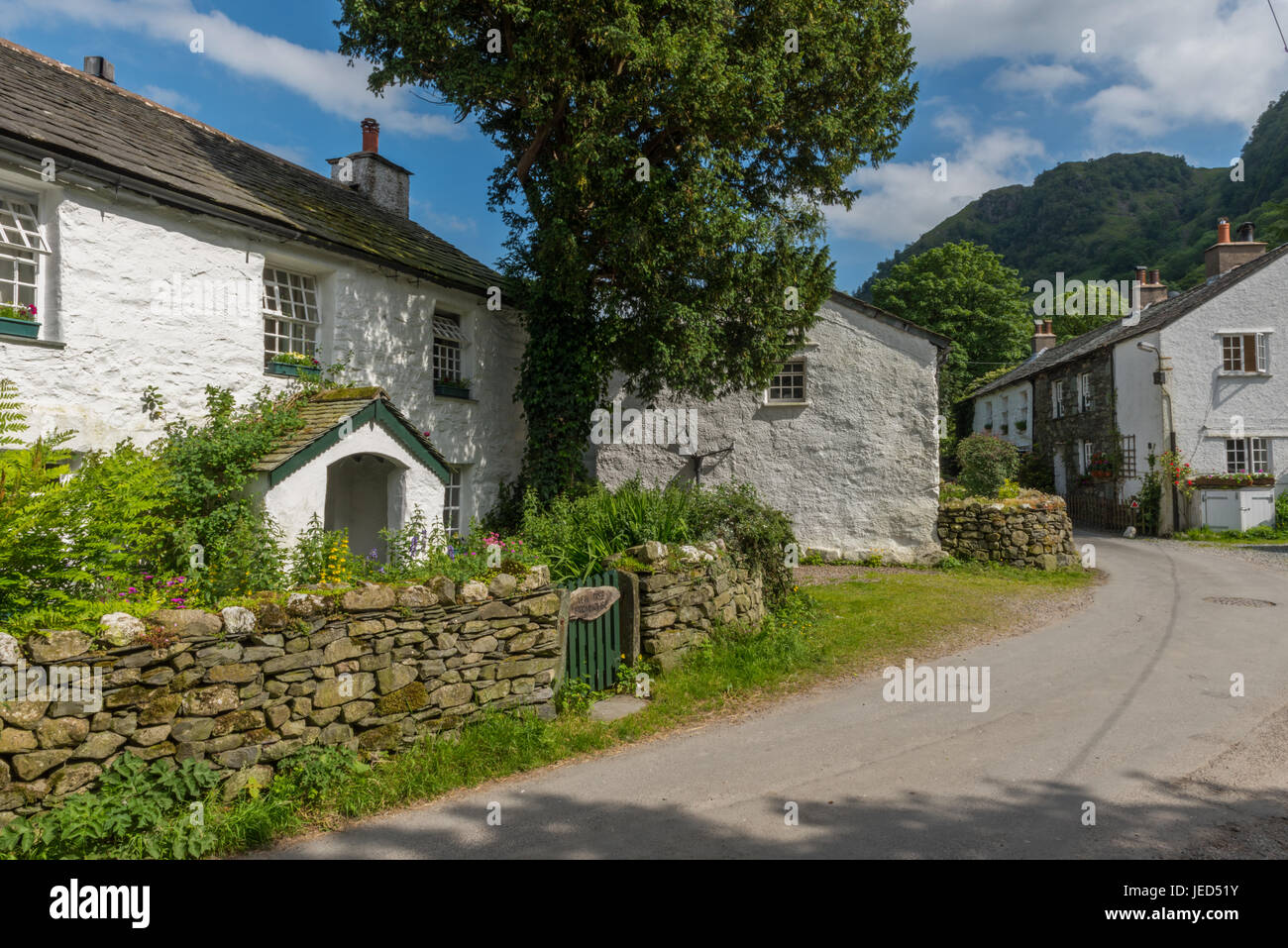 La frazione di Stonethwaite Borrowdale in Cumbria Foto Stock