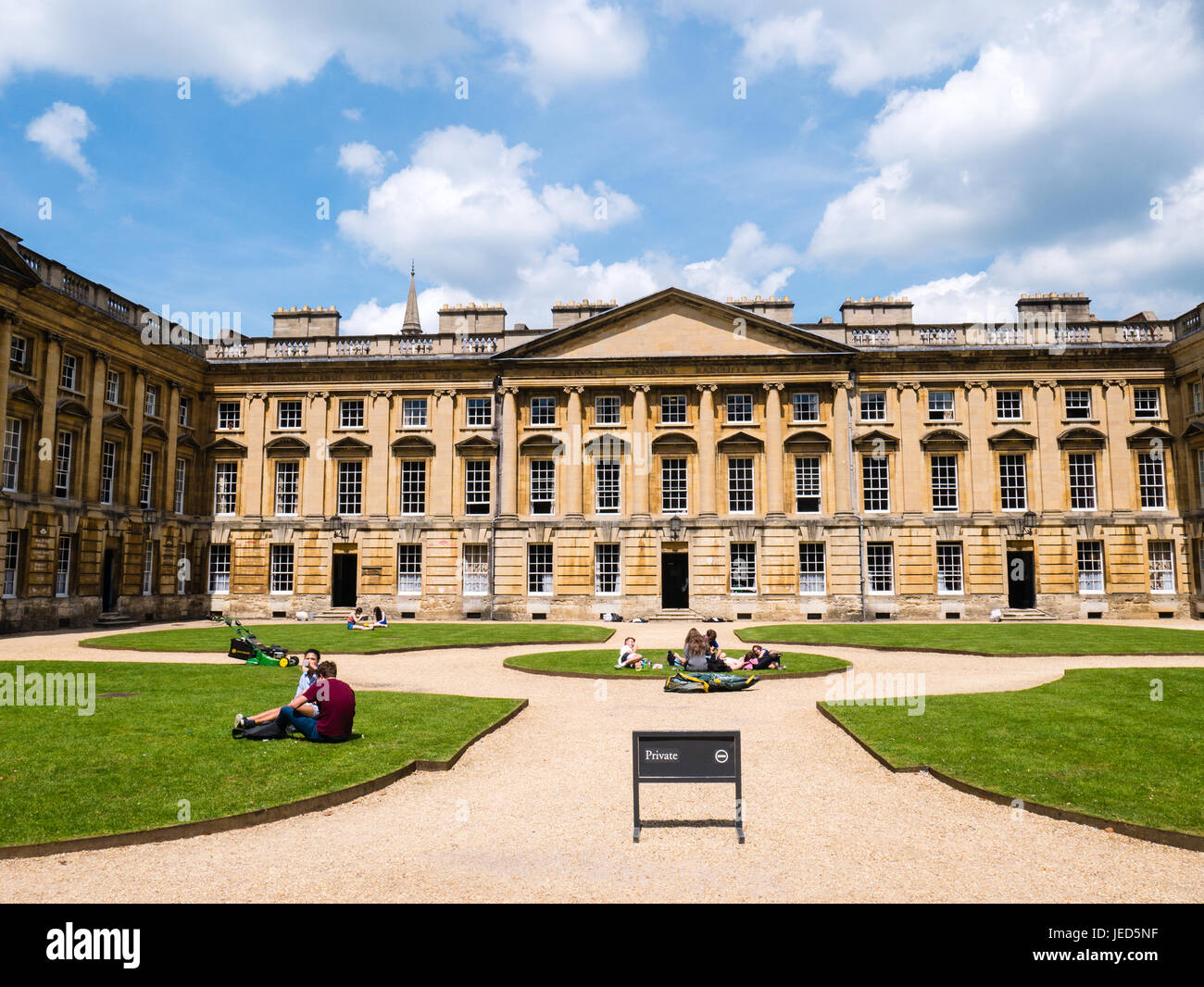 Peckwater Quad, Christ Church College di Oxford, Oxfordshire, Inghilterra, Regno Unito,GB. Foto Stock