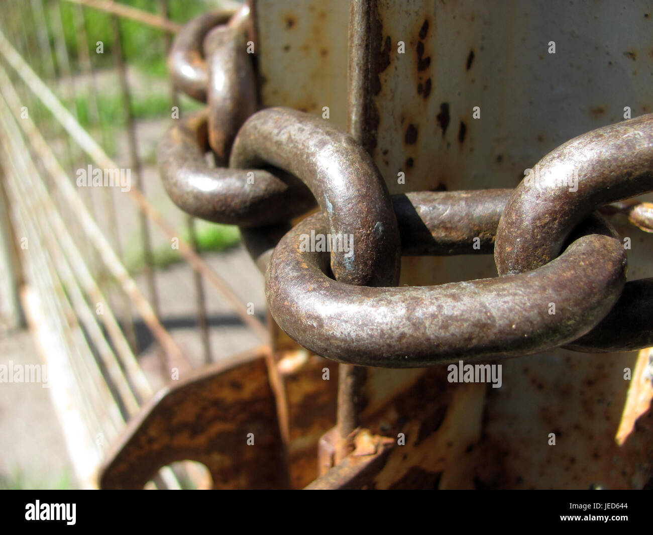 Catena di metallo, ruggine, close-up Foto Stock