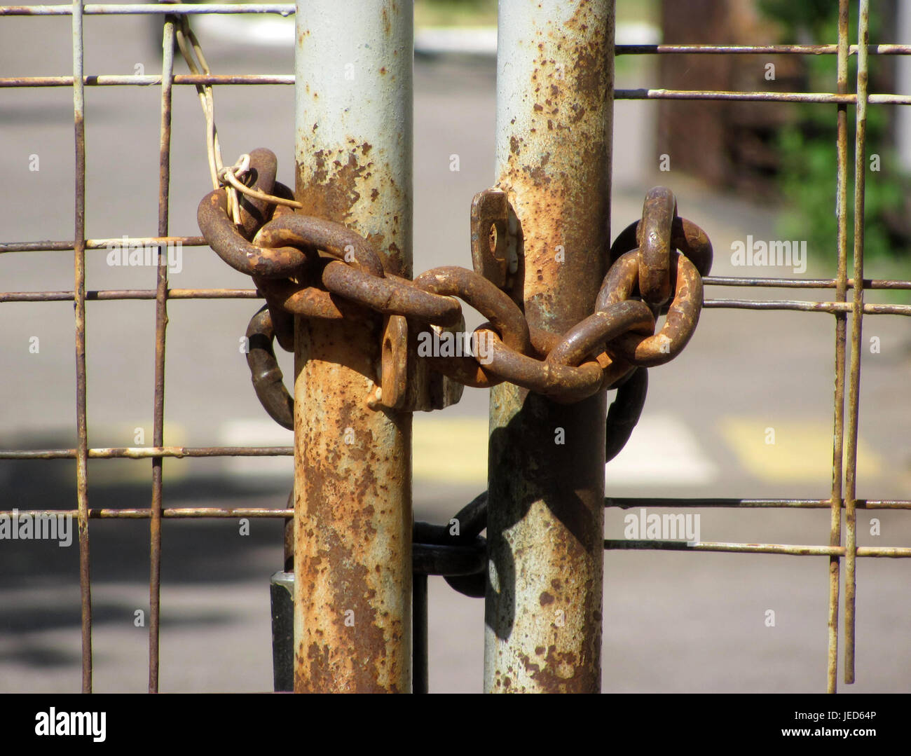 Catena di metallo, ruggine, close-up Foto Stock