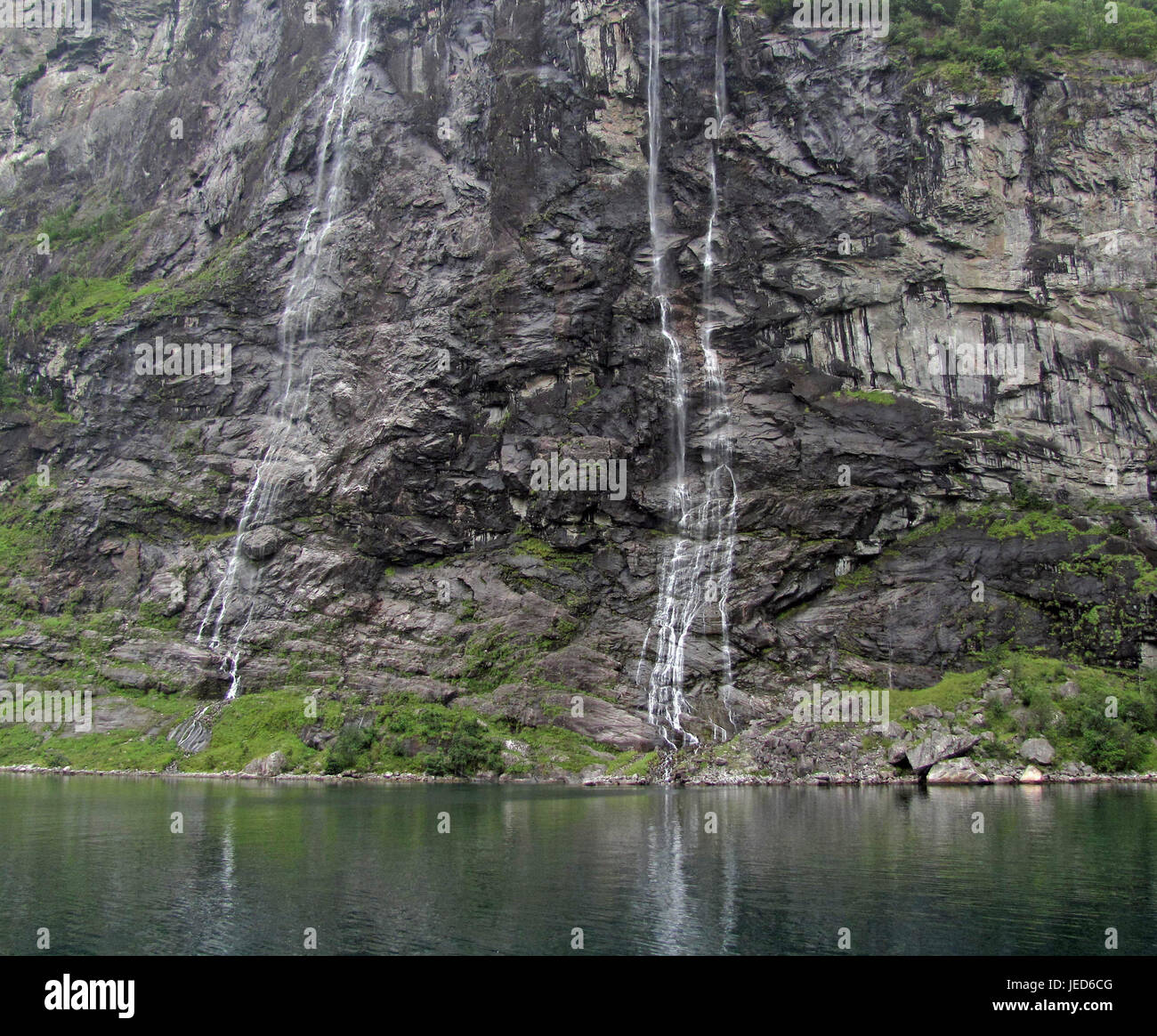 Sette sorelle cascata Geirangerfjord in Norvegia Foto Stock