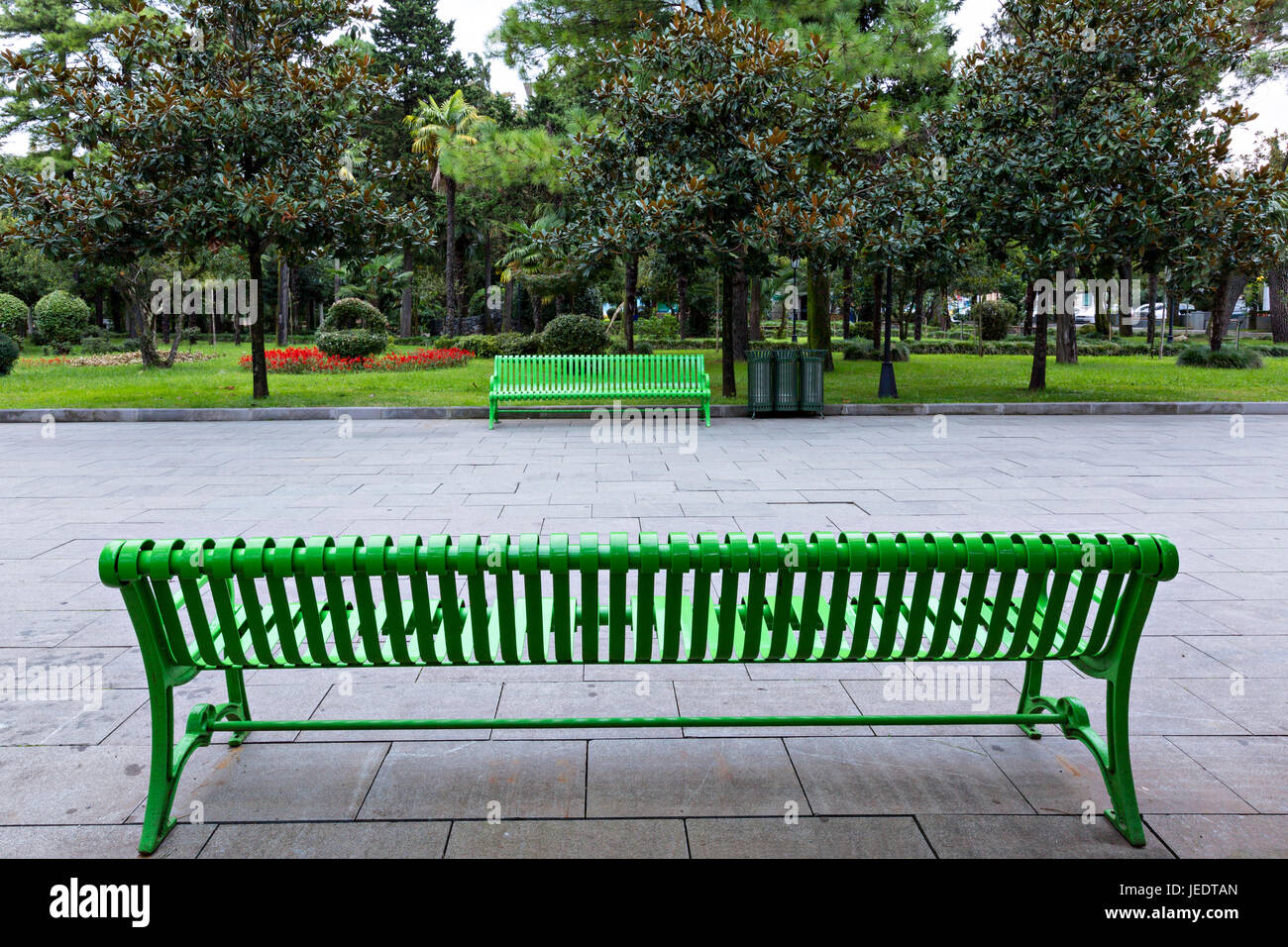 Green park panchina Foto Stock