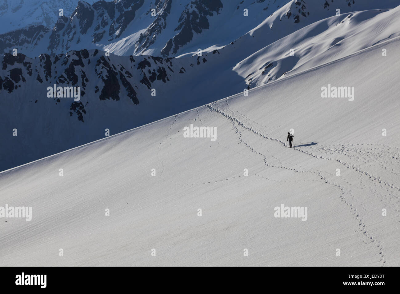 Gruppo di escursionisti trekking in Himalaya per Sarpass Trek Kasol, Himachal Pradesh, India Foto Stock