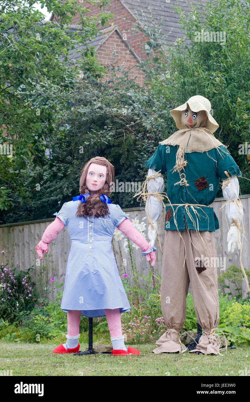 Scarecrows decorative, il Mago di Oz Foto Stock