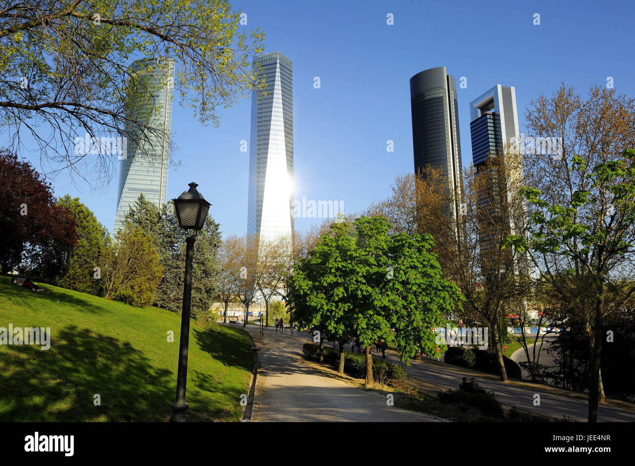 Spagna, Madrid, Torre Espacio, Torre de Cristal, Torre Sacyr Vallehermoso, Torre Repsol, Foto Stock