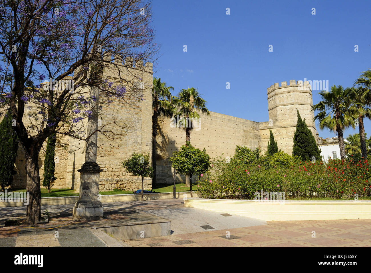 Spagna, Andalusia, provincia di Cadiz, Jerez de la Frontera, Alcazar Foto Stock