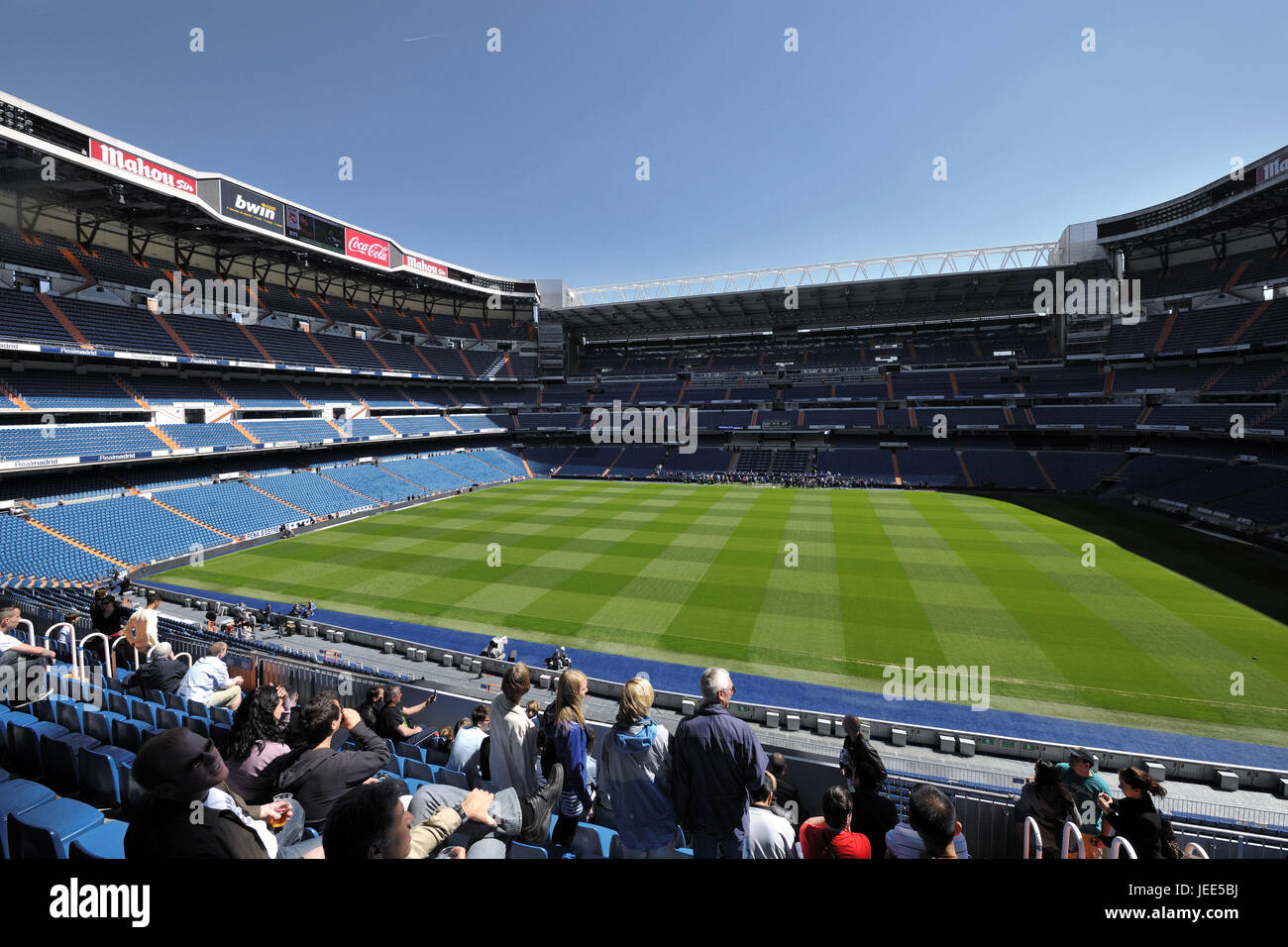 Spagna, Madrid e Stadio Santiago Bernabeu, stand, spettatore, Foto Stock