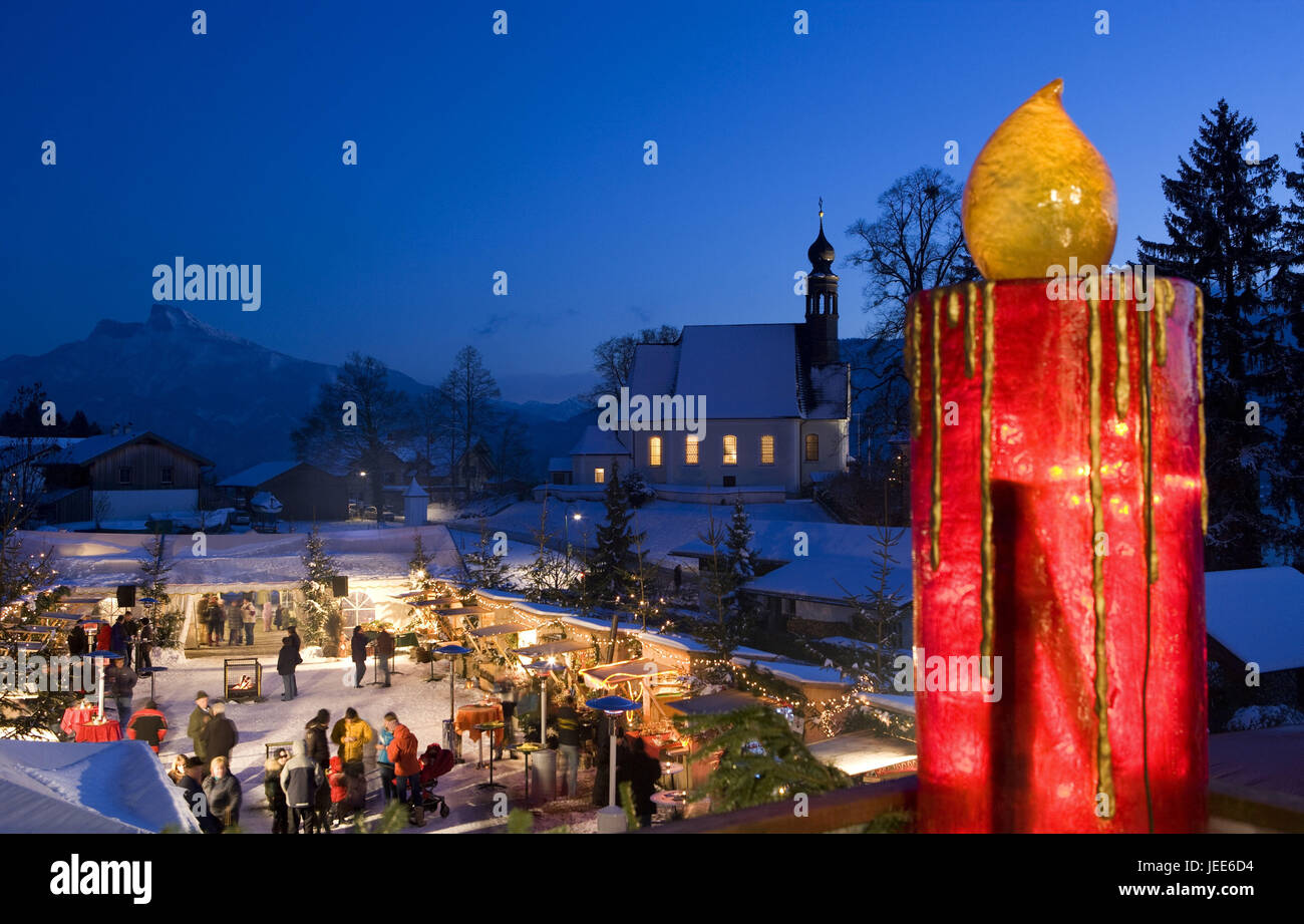 Austria, camera di sale di proprietà, lago lunare, Fiera di Natale, in serata, Foto Stock