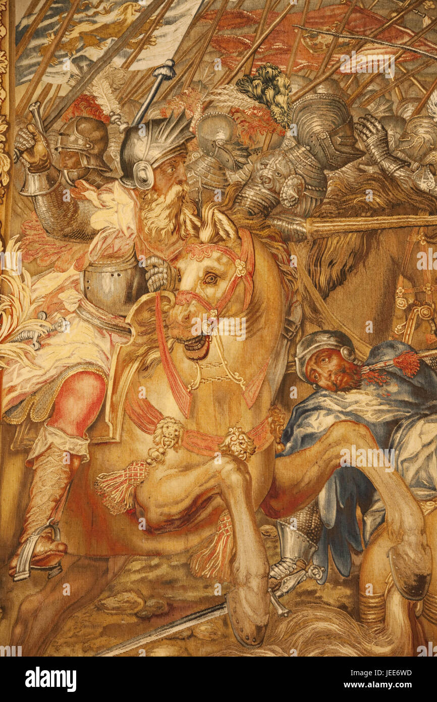 In Germania, in Baviera, Monaco, Monaco residence, parete moquette, rappresentazione, scena di combattimento, Foto Stock